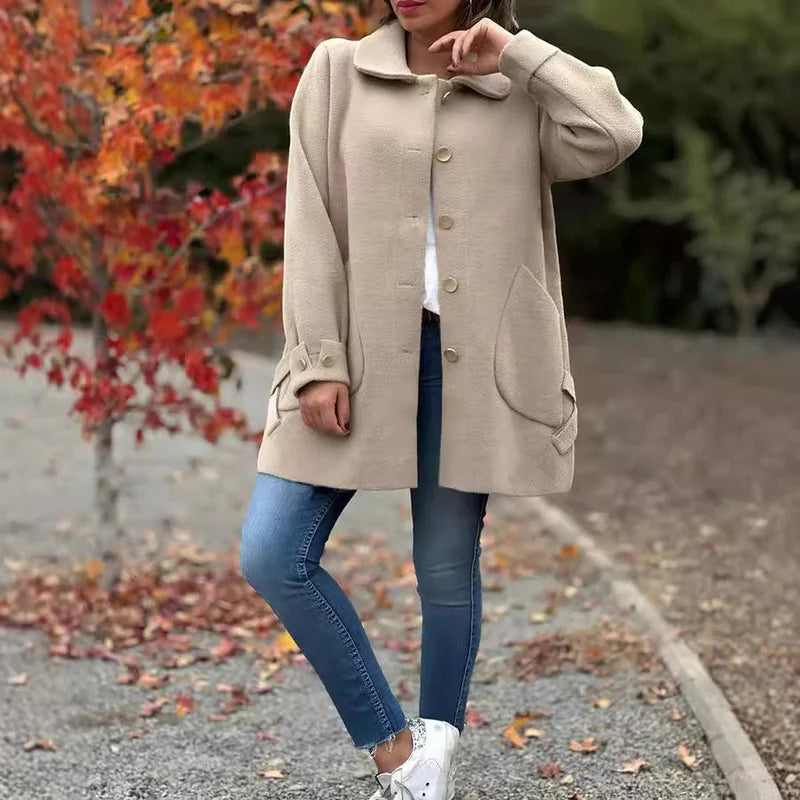 ALMA | Klassisk oversize frakke med knap – Feyora™