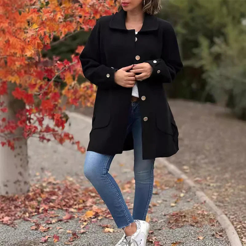 ALMA | Klassisk oversize frakke med knap – Feyora™