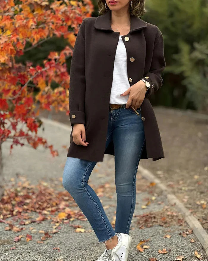 ALMA | Klassisk oversize frakke med knap – Feyora™
